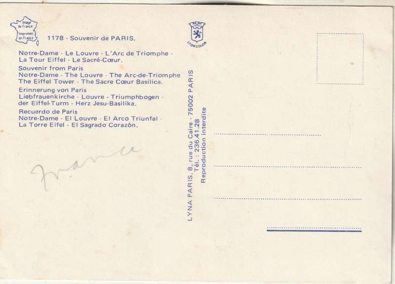 MINT POST CARD FRANCE