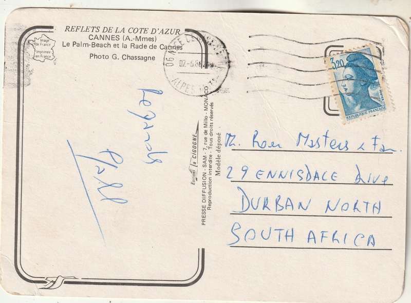 USED POST CARD FRANCE