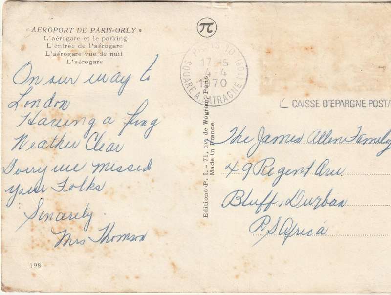 USED POST CARD FRANCE