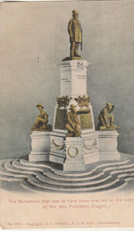MINT POST CARD STATUE PRESIDENT KRUGER