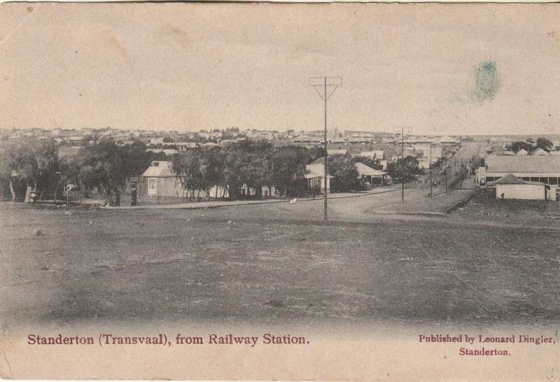 USED POST CARD STANDERTON TRANSVAAL FROM RAILWAY STATION