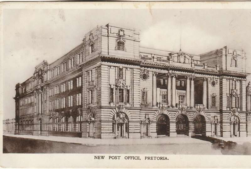 USED POST CARD NEW POST OFFICE PRETORIA