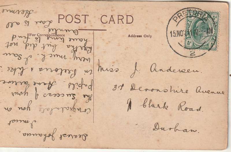 USED POST CARD NEW POST OFFICE PRETORIA