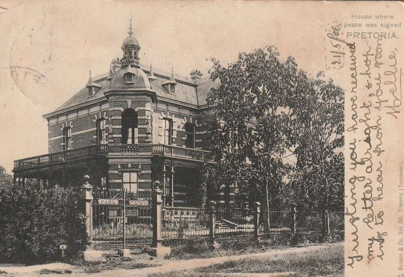 USED POST CARD HOUSE WHERE PEACE WAS SIGNED PRETORIA