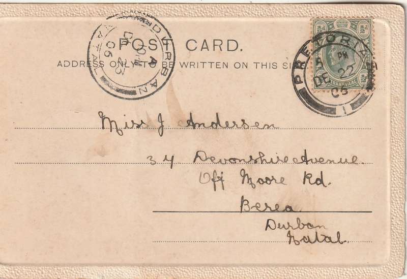 USED POST CARD ST ANDRIES STREET PRETORIA