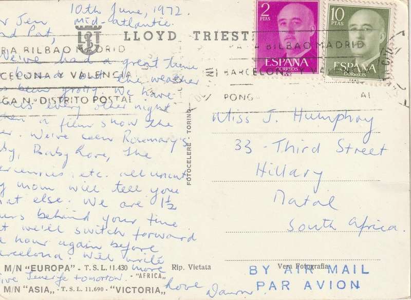 USED POST CARD MN ASIA VICTORIA