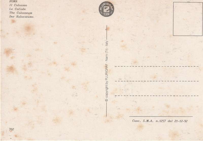 VINTAGE UN USED POST CARD ROME