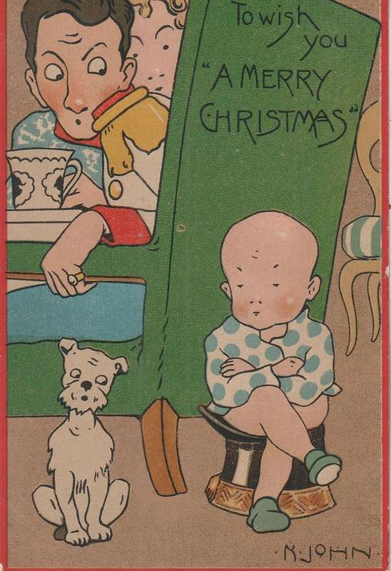 VINTAGE UN POSTED POST CARD CHRISTMAS