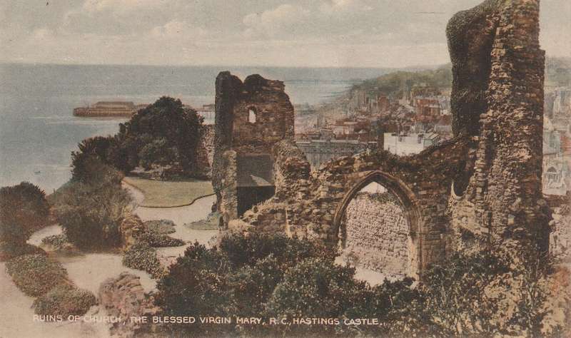 VINTAGE UN POSTED POST CARD HASTINGS CASTLE