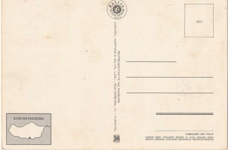 VINTAGE UN POSTED POST CARD MADEIRA