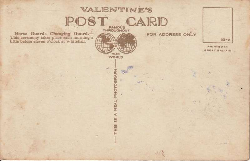 MINT POST CARD ROYAL HORSE GUARD
