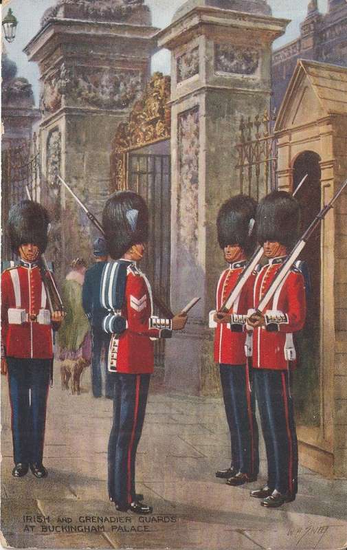 MINT POST CARD THE IRISH GUARD WITH GRENADIER GUARD