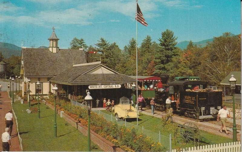 VINTAGE USED POST CARD WHITE MT CENTRAL RAILROAD STATION USA