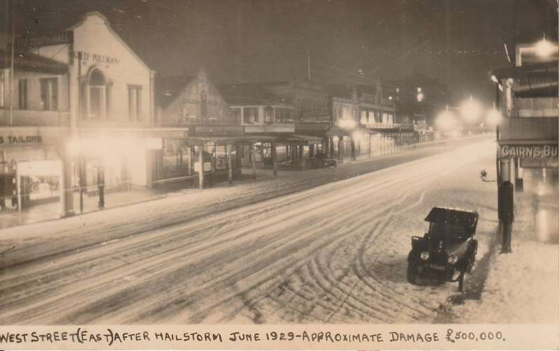 VINTAGE UN USED POST CARD WEST STREET HAIL DAMAGE