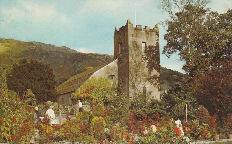 UN USED  VINTAGE POST CARD THE CHURCH GRASSMERE
