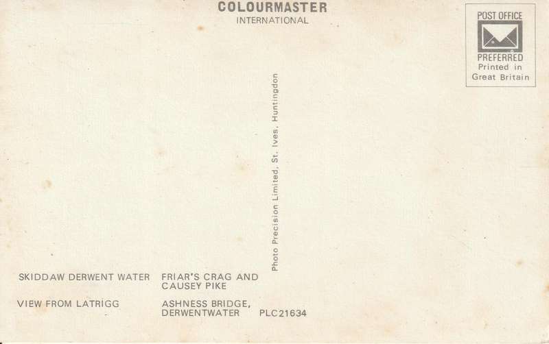 UN USED  VINTAGE POST CARD KESWICK