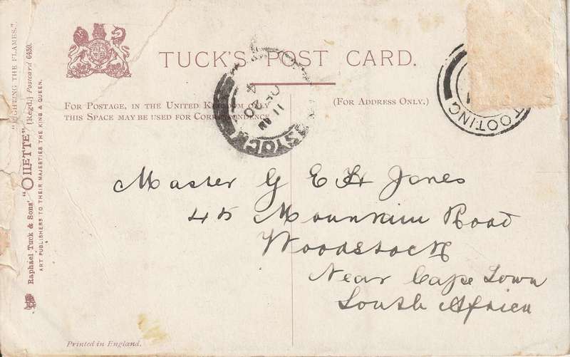 USED POST CARD THE GREAT FIRES LONDON