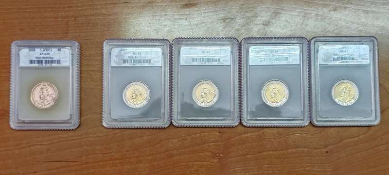 Mandela 2008 Coins Set MS65 to MS67 + GILT