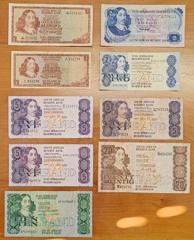 Old bank note set - de GPC de Kock, TW de Jogh & CL Stals