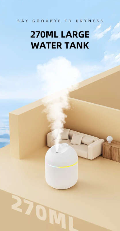 7 COLOUR MINI HUMIDIFIER - 270ML