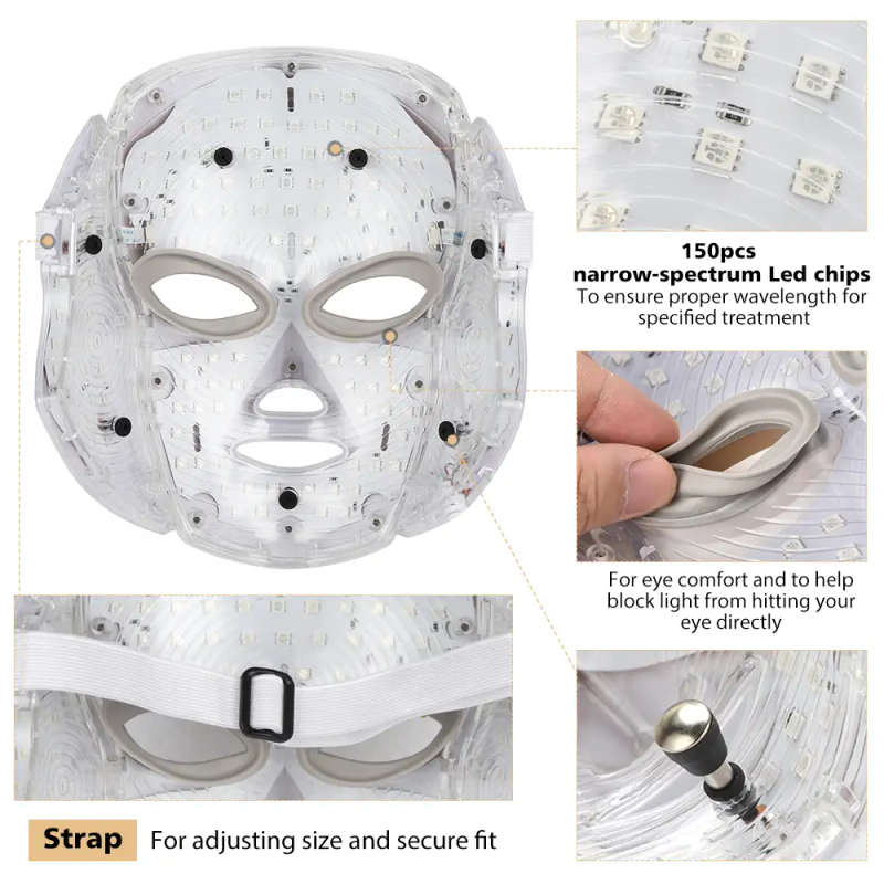 7 Color LED Electric Therapy Face Neck Mask