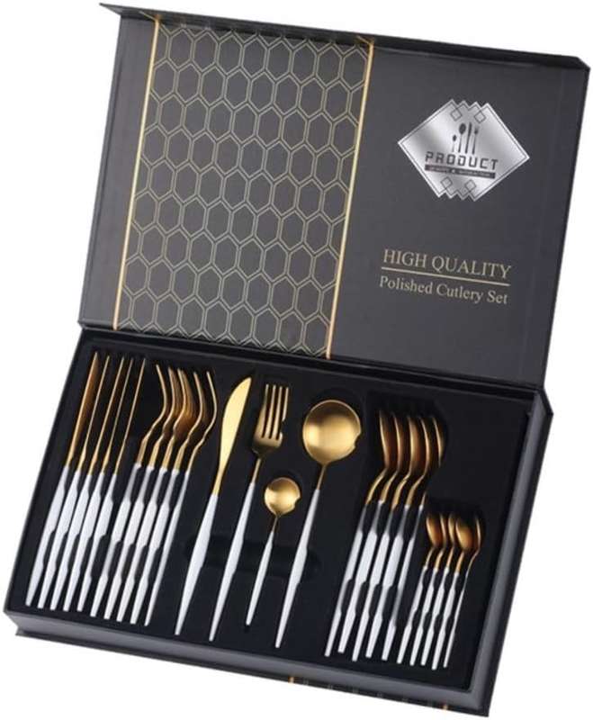 24 Piece Cutlery set(Black & Gold)