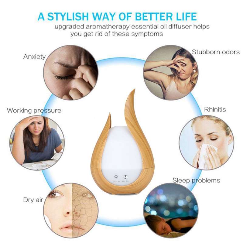 200ml 7 Colour Wood Grain Aroma Diffuser