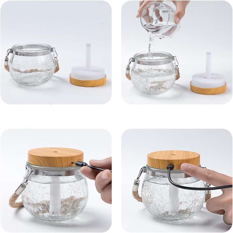 Ice Shape Broken Glass Jar Humidifier