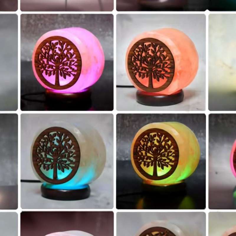 Mini Himalayan Salt Stone Lamp Multi Colour