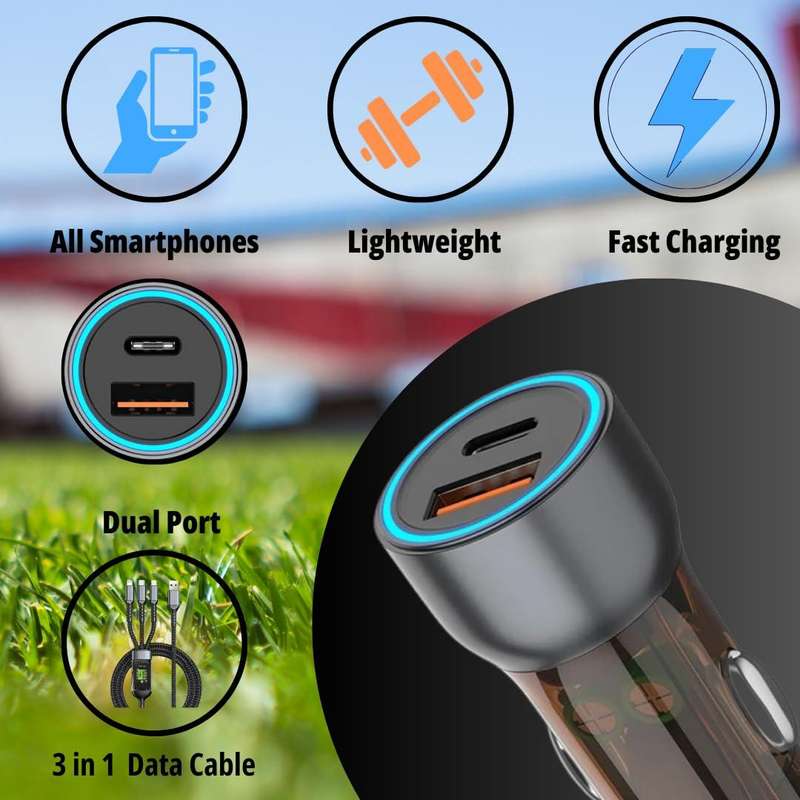 60W Dual Port Car Charger