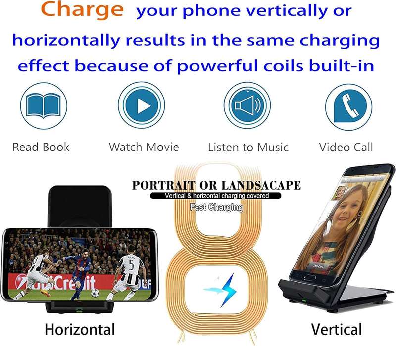 2 Coil QI Wireless Charging Stand
