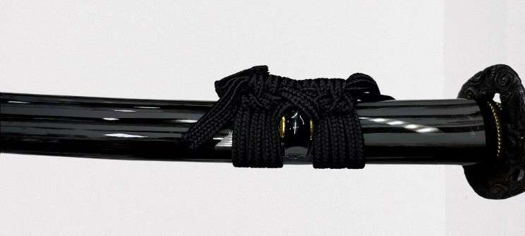 Black Gray Woodgrain Katana Sword