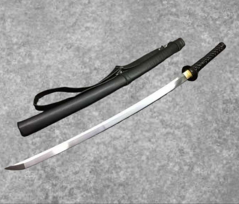 Samurai Katana with Black Leather Sheath