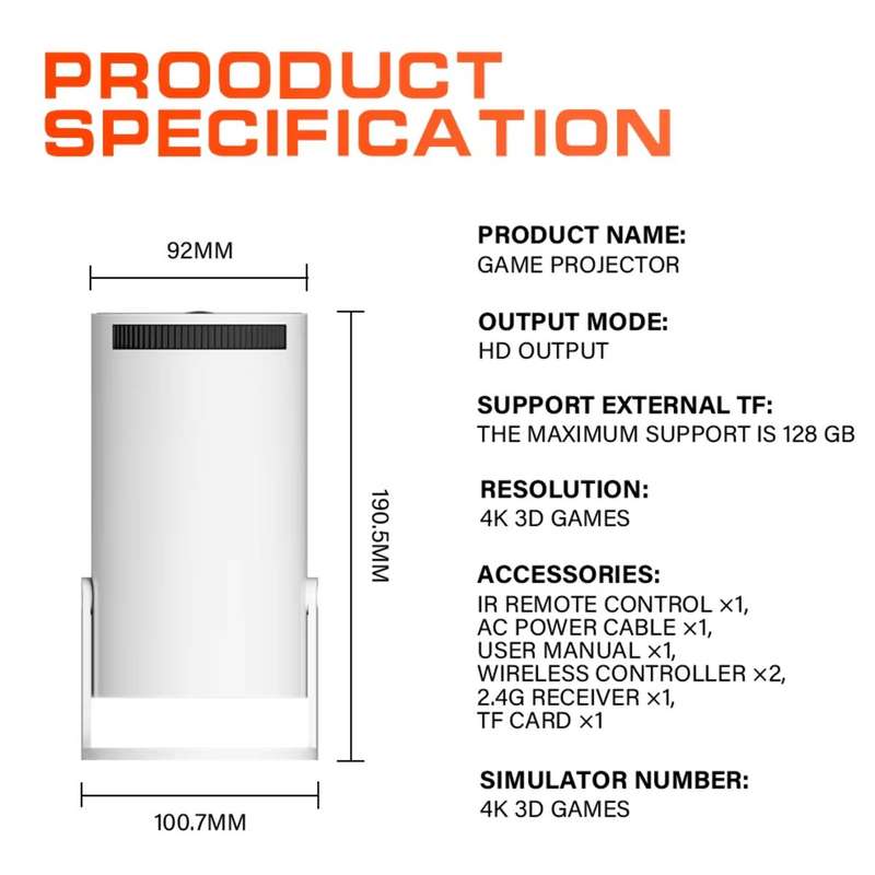 3 in 1 Game And TV Stick Wireless Projector