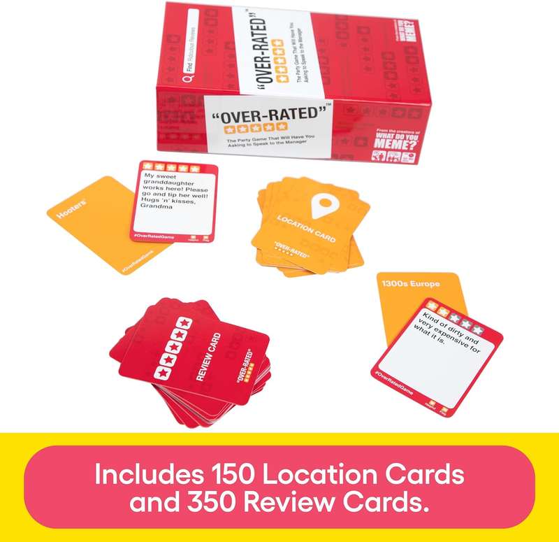 Over-rated Adult Card Party Game