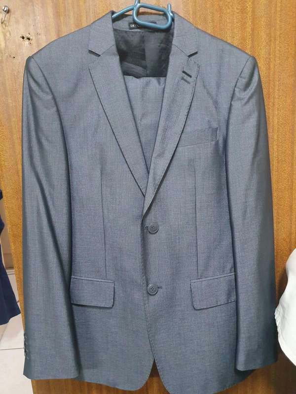 2 Piece "John Black" Silver/Grey men's Suit