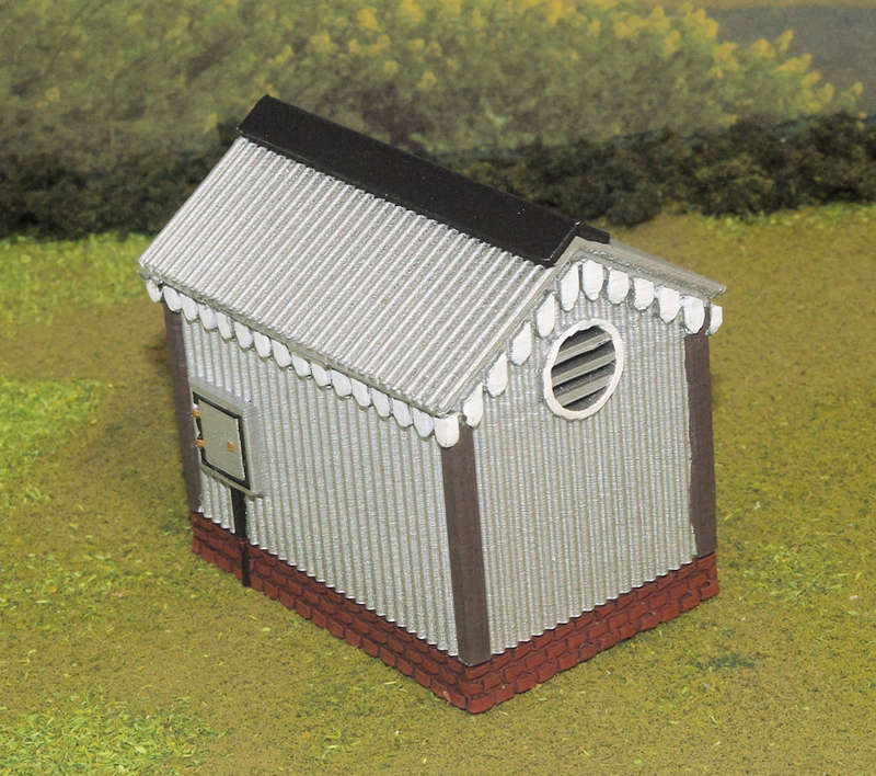 1:72 Scale - Storage Shed - Corrugated Iron - Brick Base