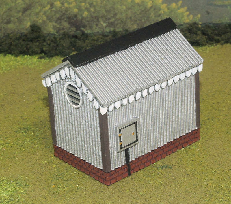 1:72 Scale - Storage Shed - Corrugated Iron - Brick Base