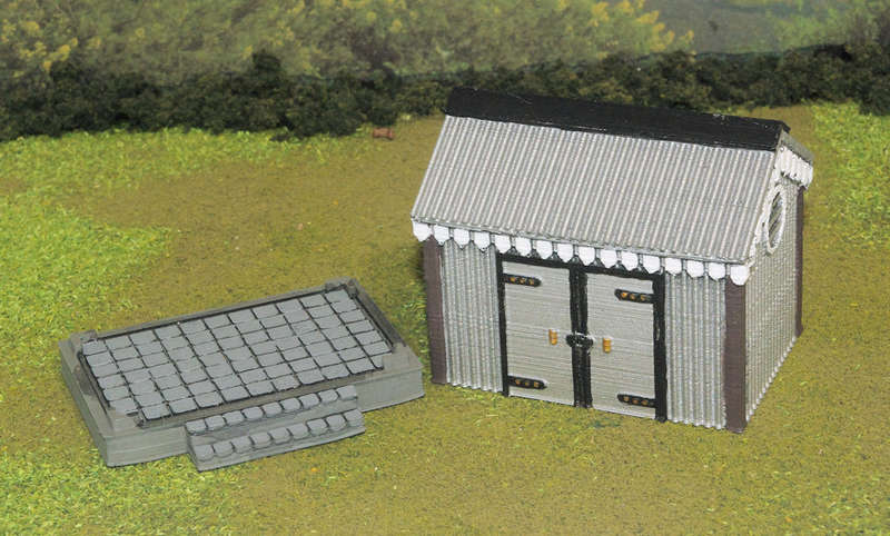 1:72 Scale - Storage Shed - Corrugated Iron - Plain Base
