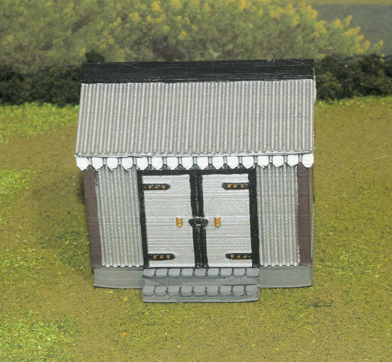 1:72 Scale - Storage Shed - Corrugated Iron - Plain Base