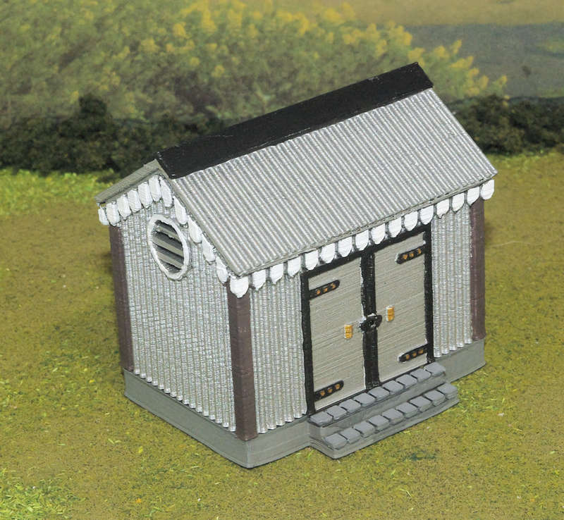 1:72 Scale - Storage Shed - Corrugated Iron - Plain Base