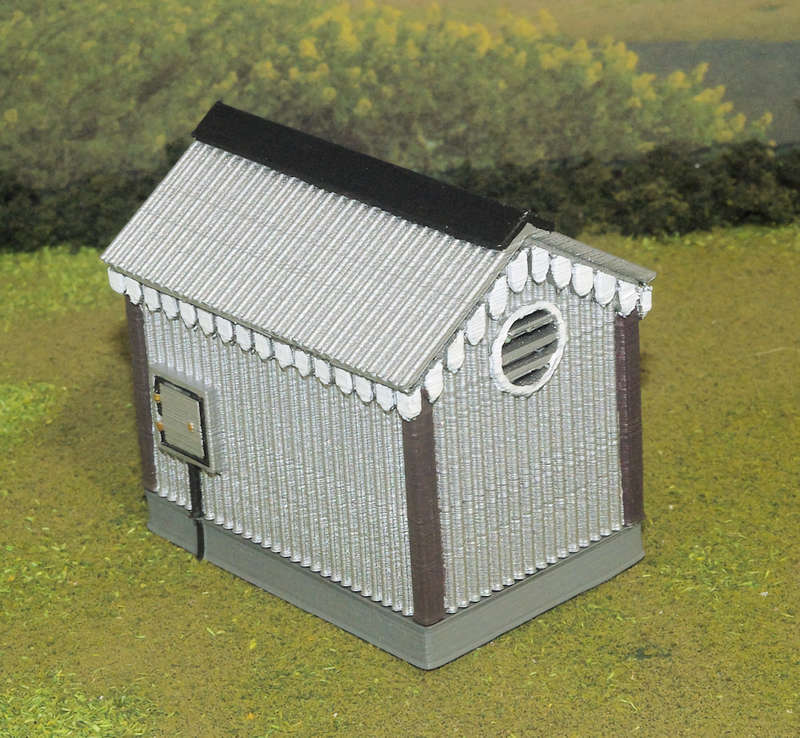 1:72 Scale - Storage Shed - Corrugated Iron - Plain Base