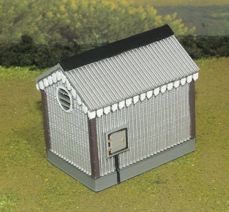 1:72 Scale - Storage Shed - Corrugated Iron - Plain Base