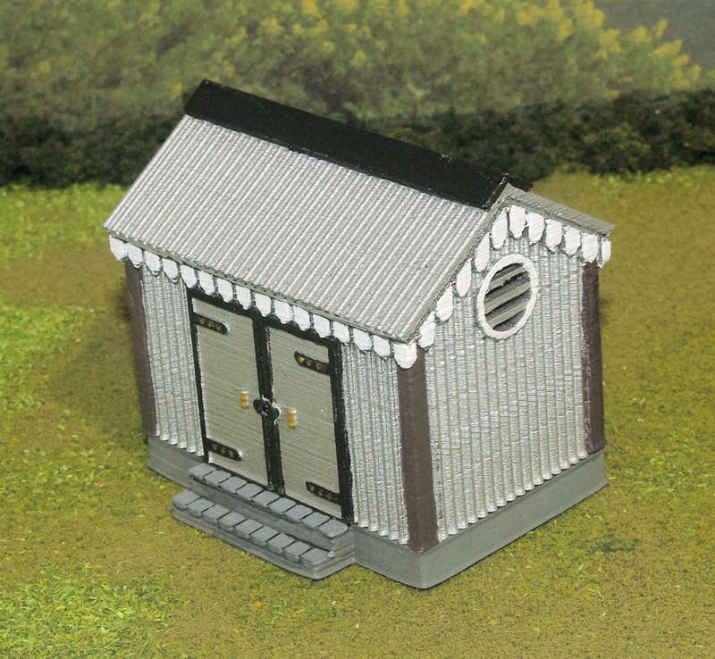 1:72 Scale - Storage Shed - Corrugated Iron - Plain Base