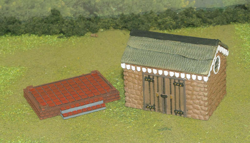 1:87 Scale - Storage Shed - Stone - Brick