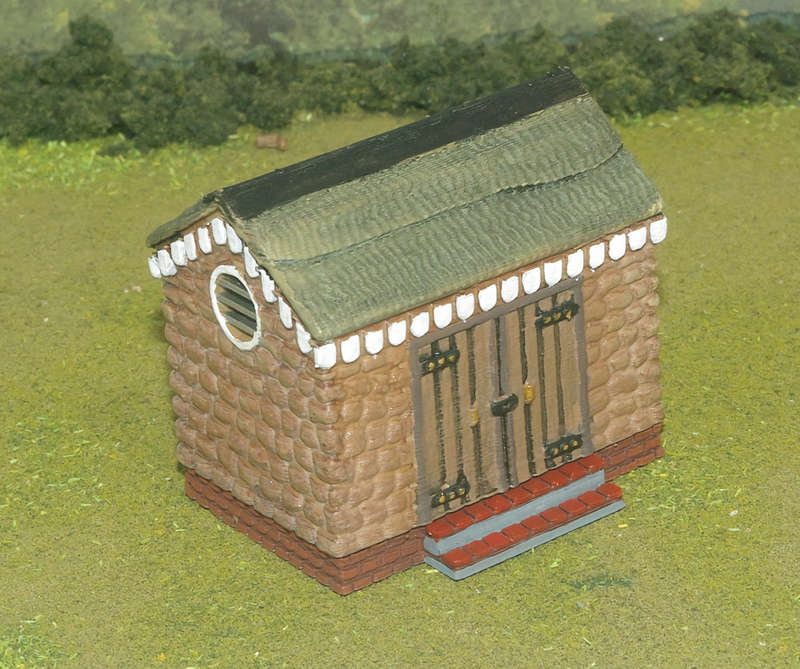 1:87 Scale - Storage Shed - Stone - Brick