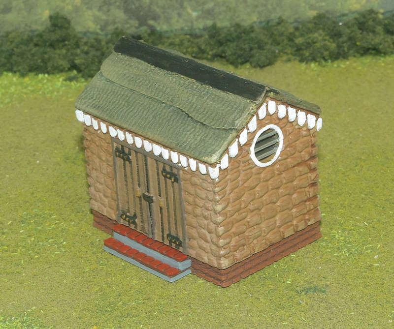 1:87 Scale - Storage Shed - Stone - Brick