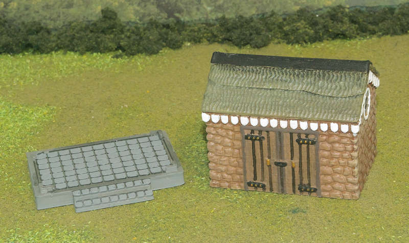 1:87 Scale - Storage Shed - Stone - Plain Base