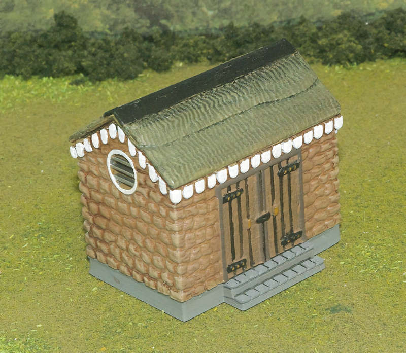 1:87 Scale - Storage Shed - Stone - Plain Base