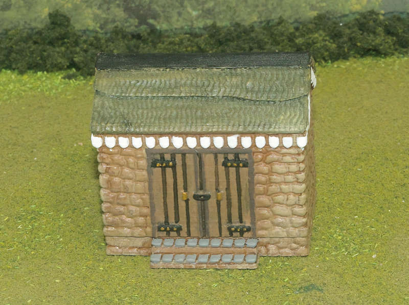 1:87 Scale - Storage Shed - Stone - Stone Base